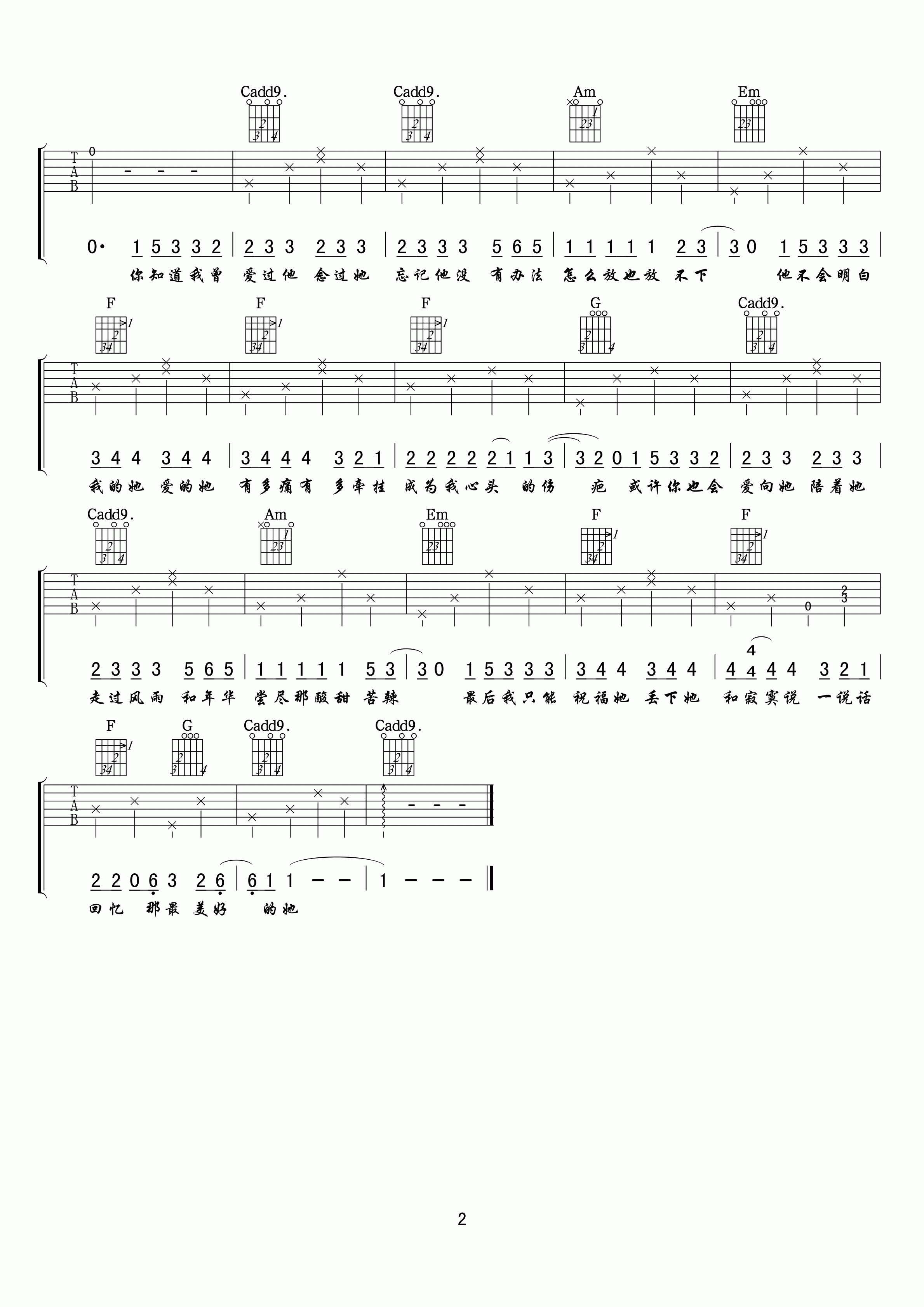 忆她吉他谱-2