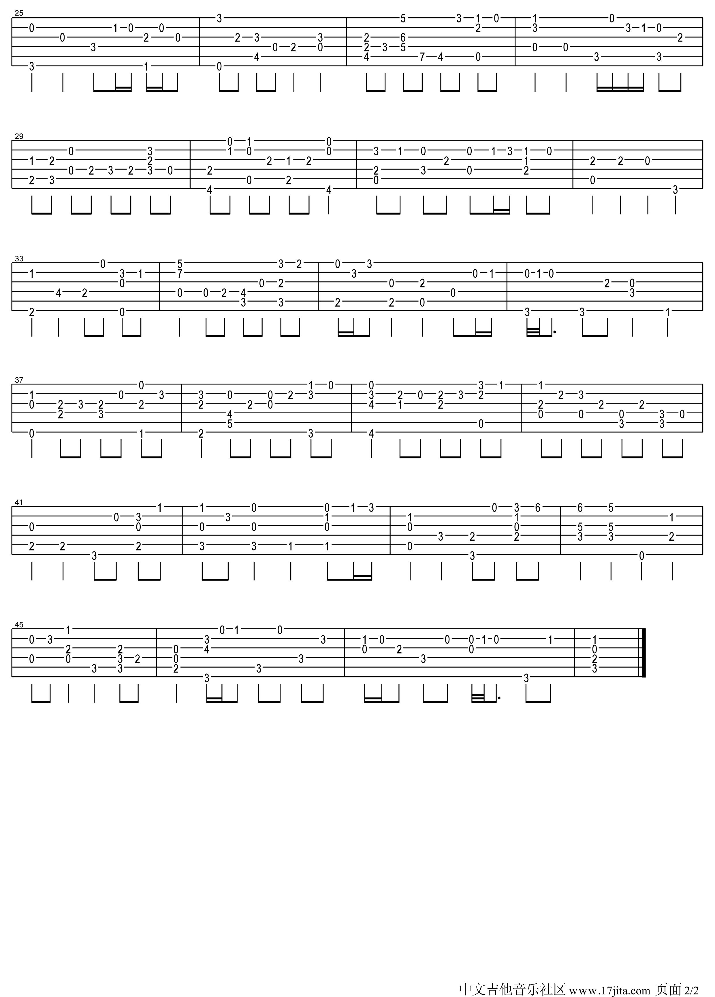 G弦上的咏叹调吉他谱-2