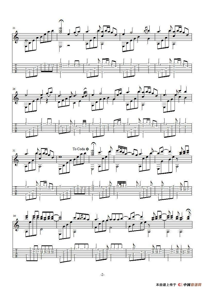 布列瑟农吉他谱-2