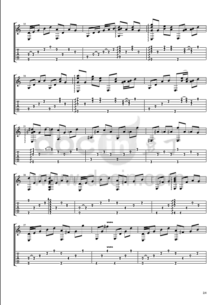 沐春阳吉他谱-2