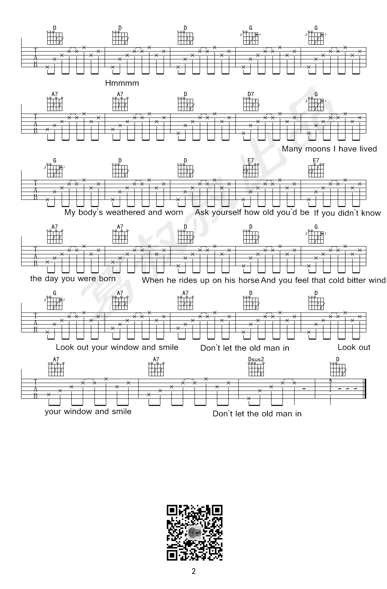 Don't Let the Old Man In吉他谱-2