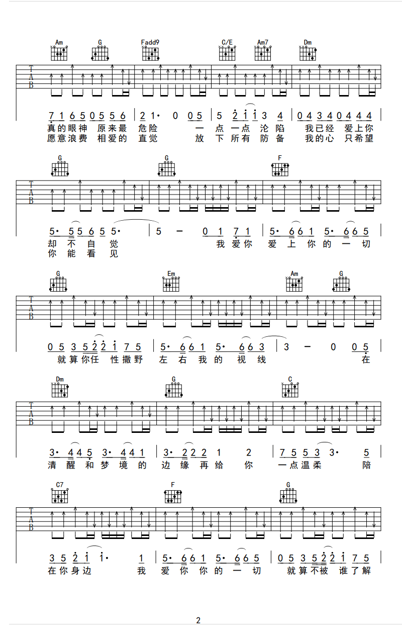 清醒梦境吉他谱-2