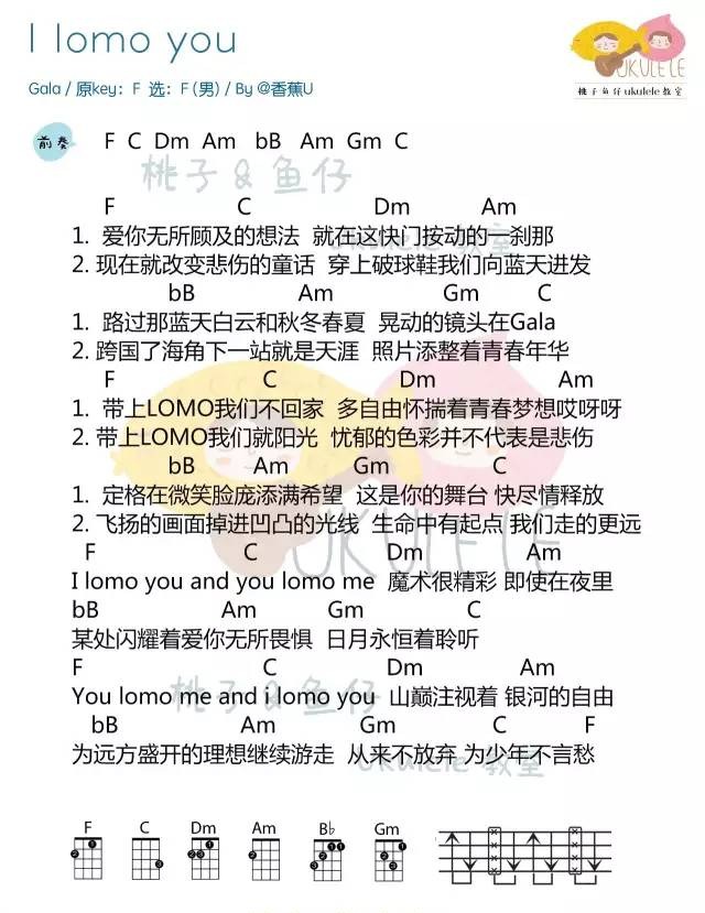 I lomo you尤克里里谱-1