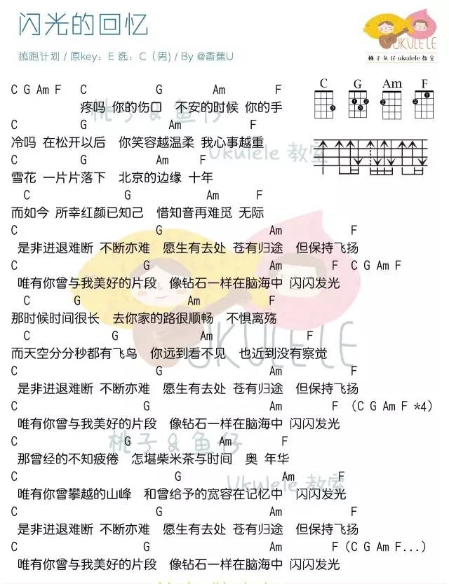 闪亮的回忆尤克里里谱-1