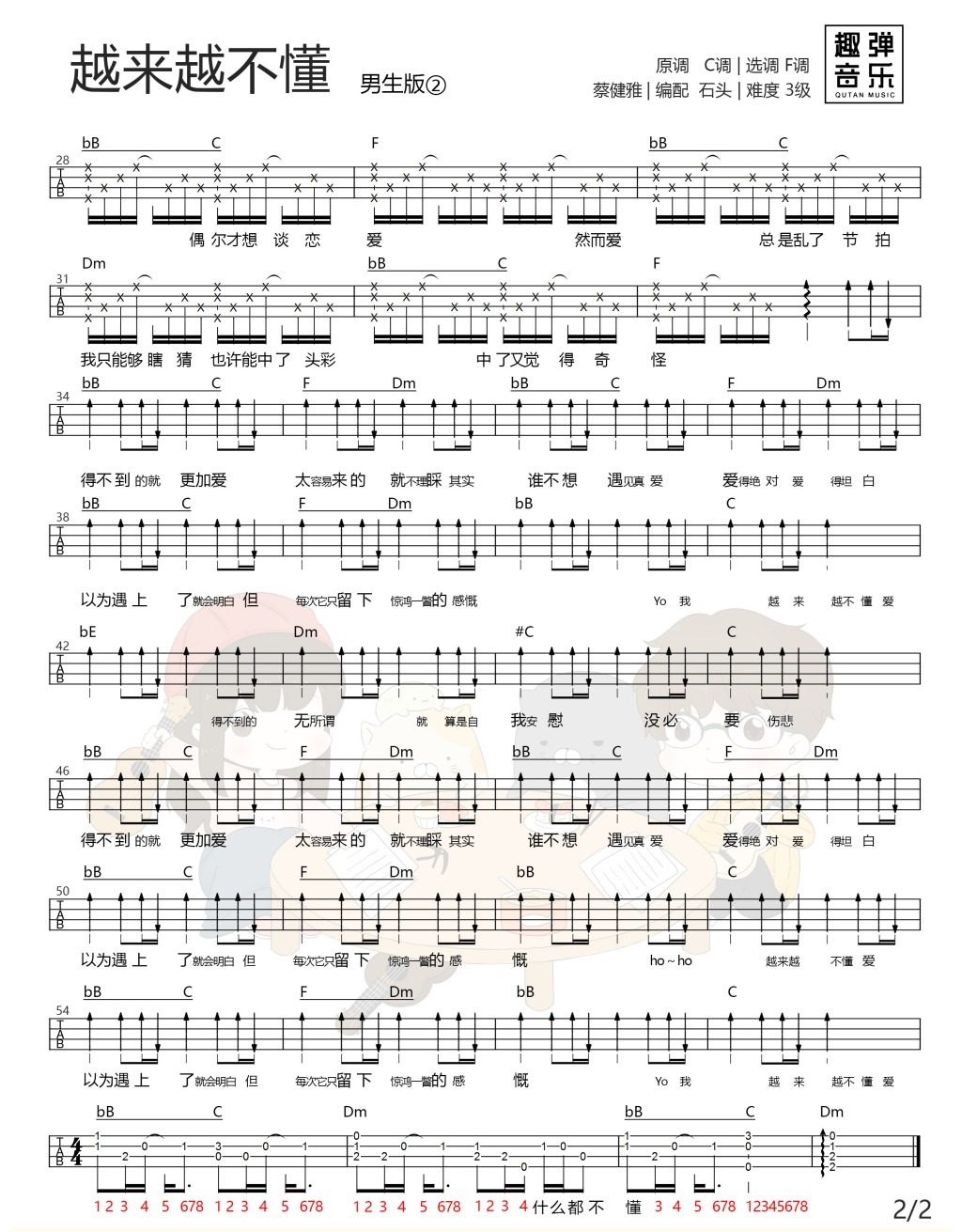 越来越不懂尤克里里谱-2