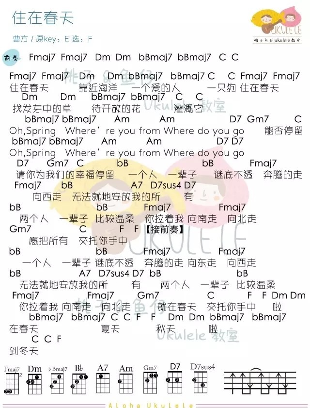 住在春天尤克里里谱