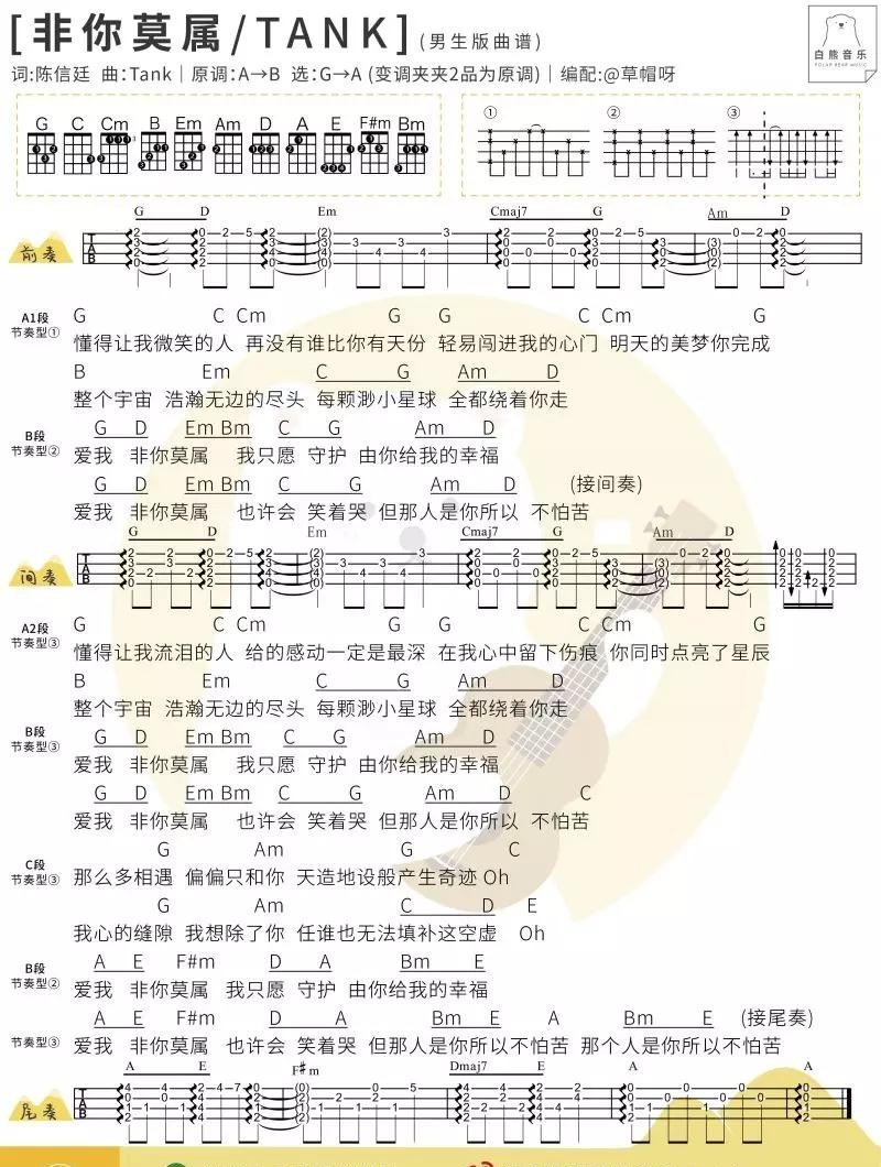 非你莫属尤克里里谱