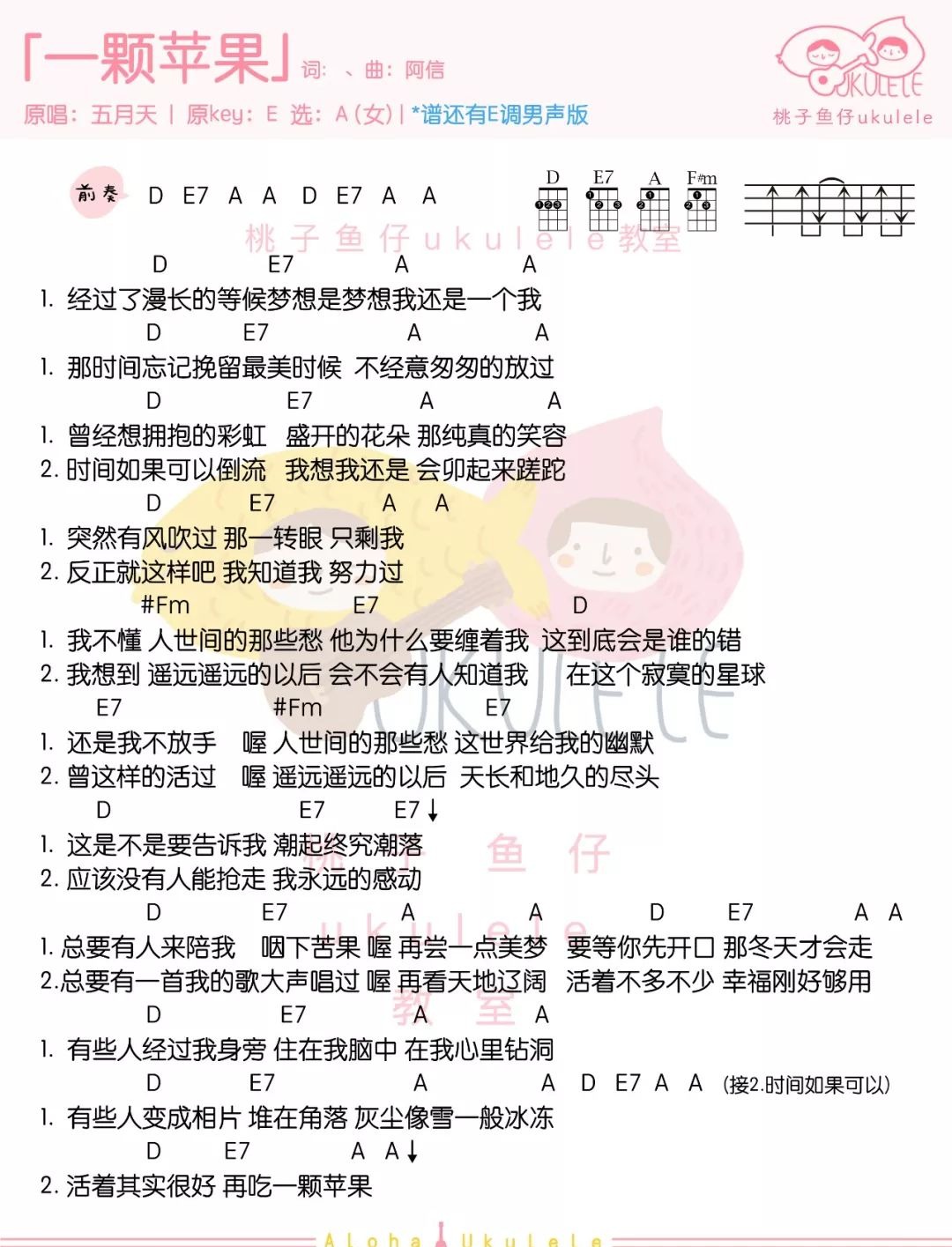 一颗苹果尤克里里谱-1