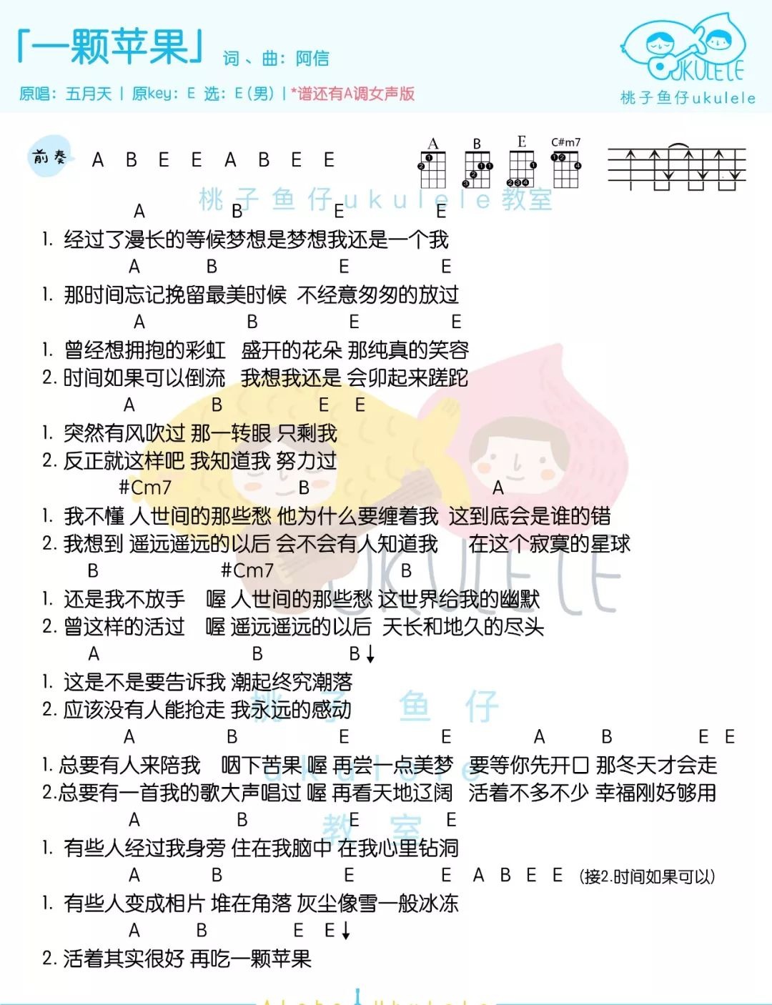 一颗苹果尤克里里谱-2