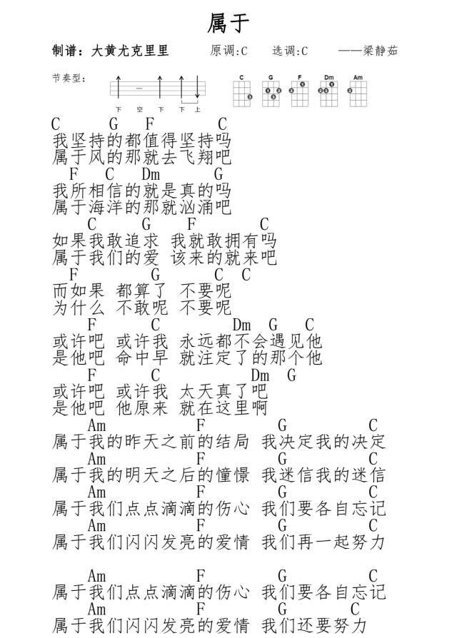 属于尤克里里谱