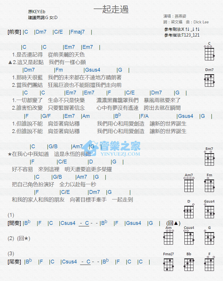一起走过尤克里里谱