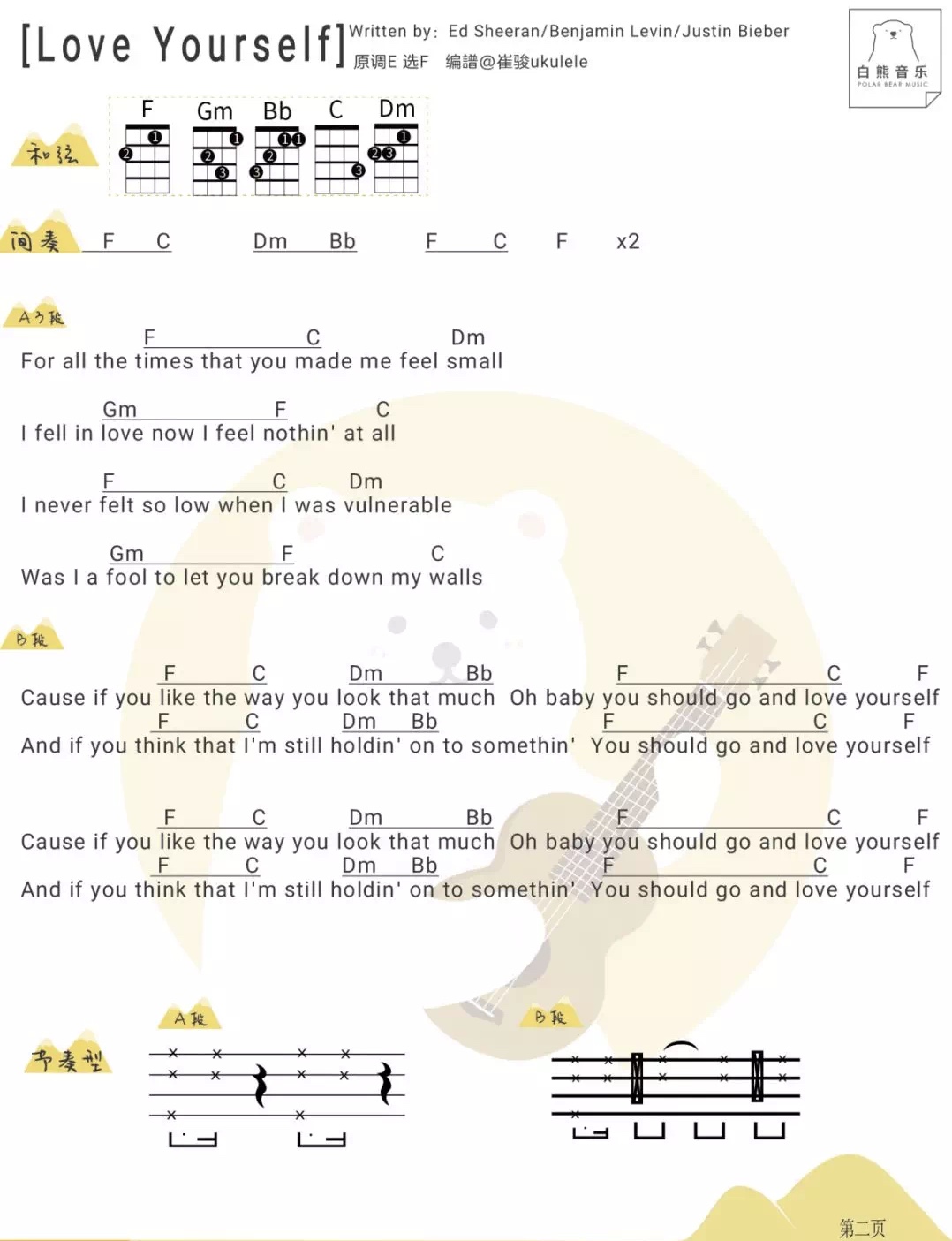 Love Yourself尤克里里谱-4