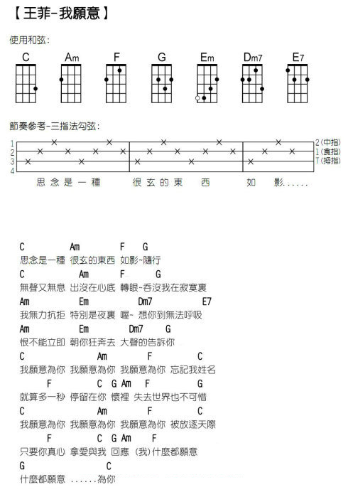 我愿意尤克里里谱