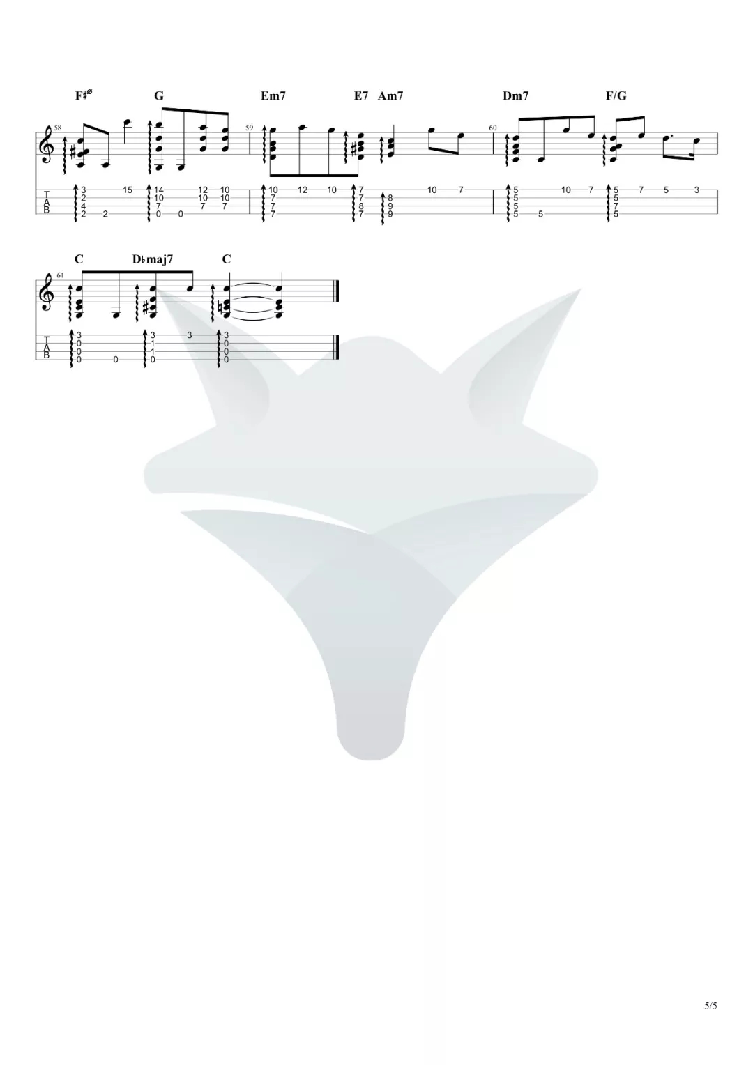 晚霞尤克里里谱-5