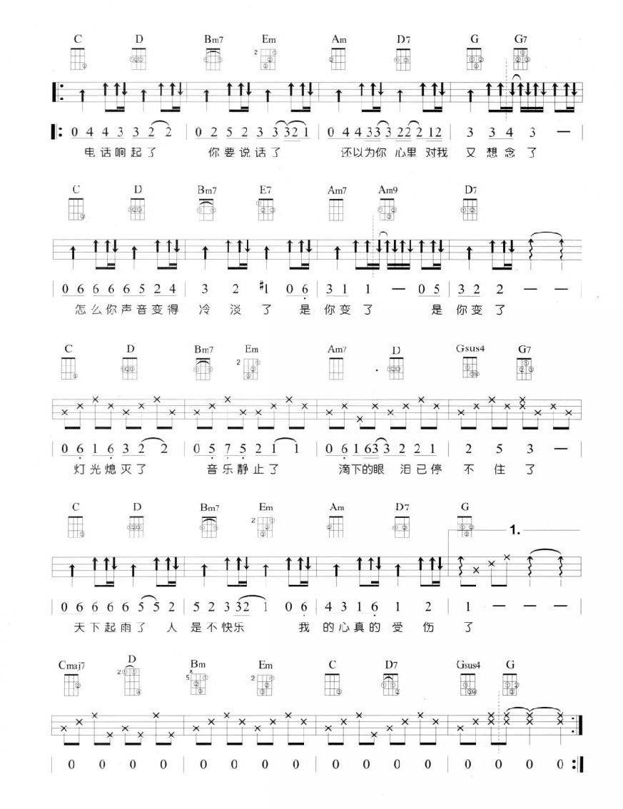 我真的受伤了尤克里里谱-2