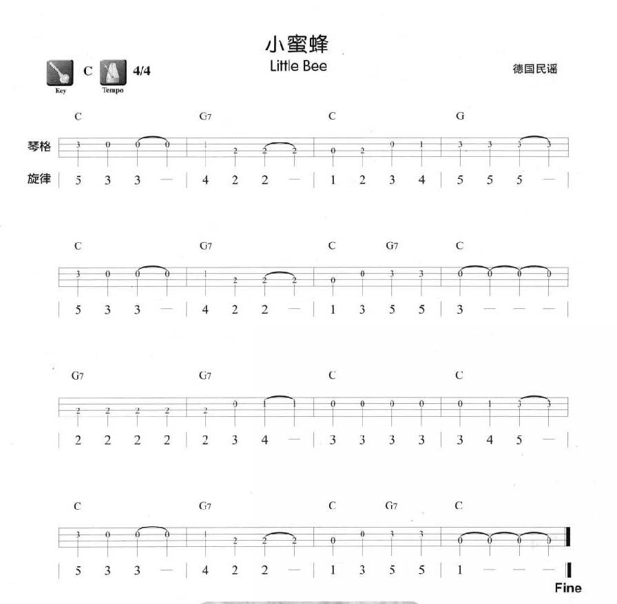 小蜜蜂尤克里里谱