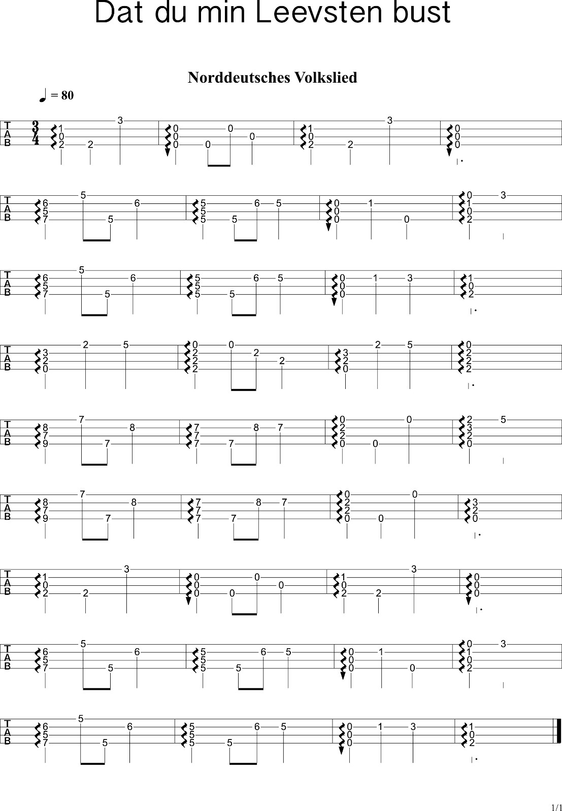 Dat du min Leevsten bust尤克里里谱