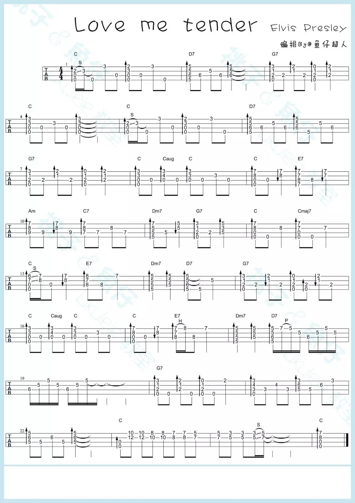 Love Me Tende尤克里里谱