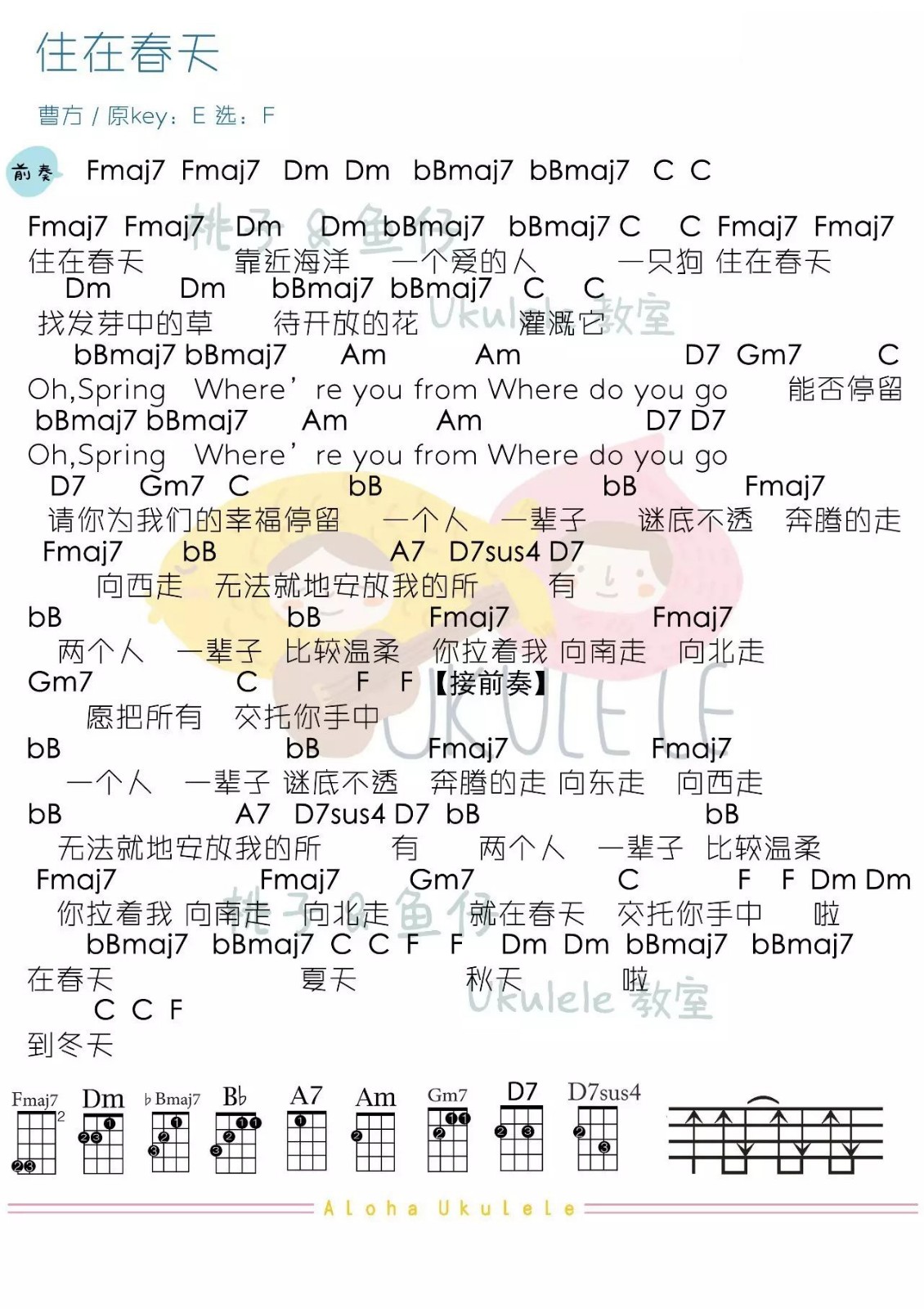 住在春天尤克里里谱