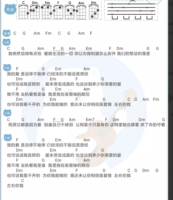 害怕尤克里里谱