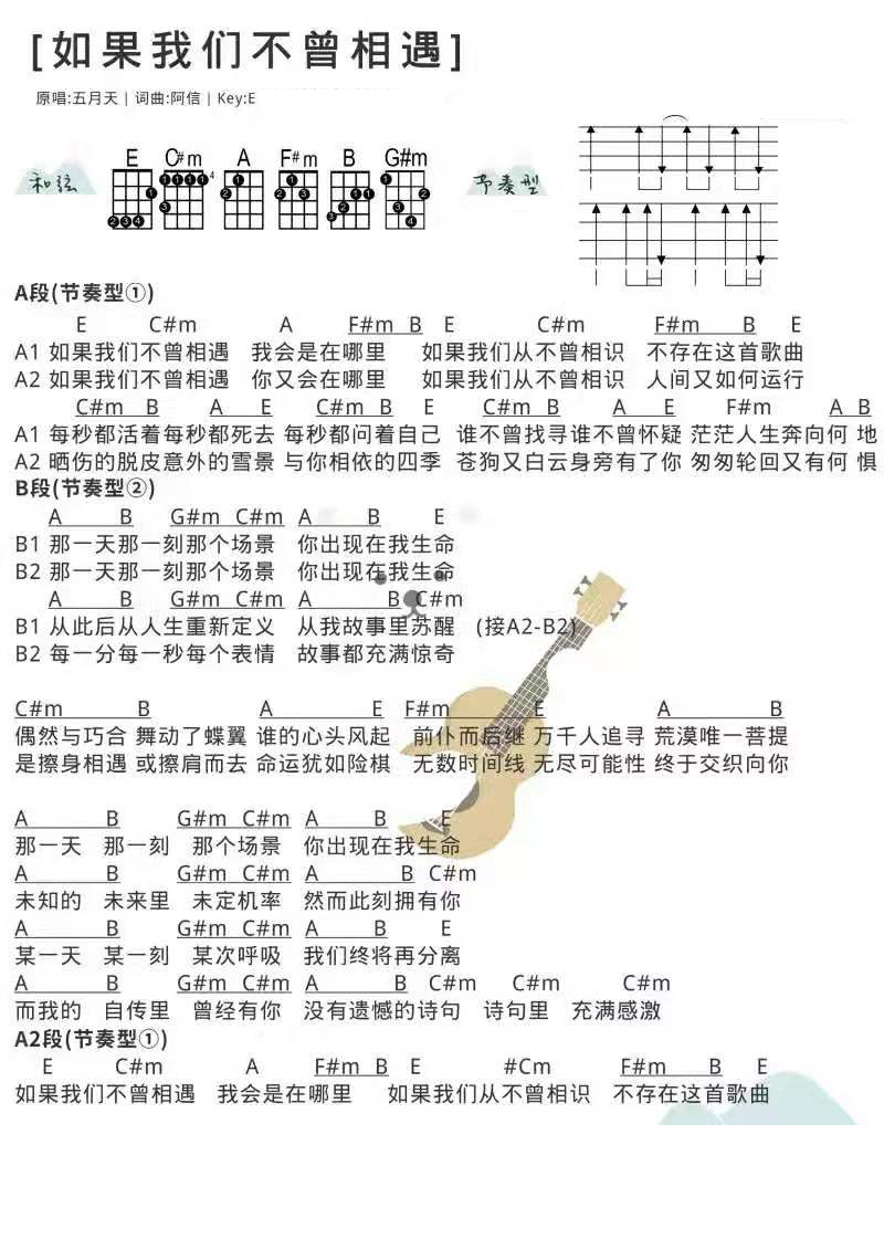 如果我们不曾相遇尤克里里谱