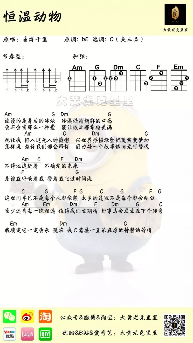 恒温动物尤克里里谱