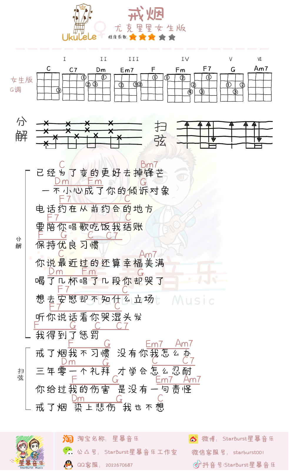 戒烟尤克里里谱