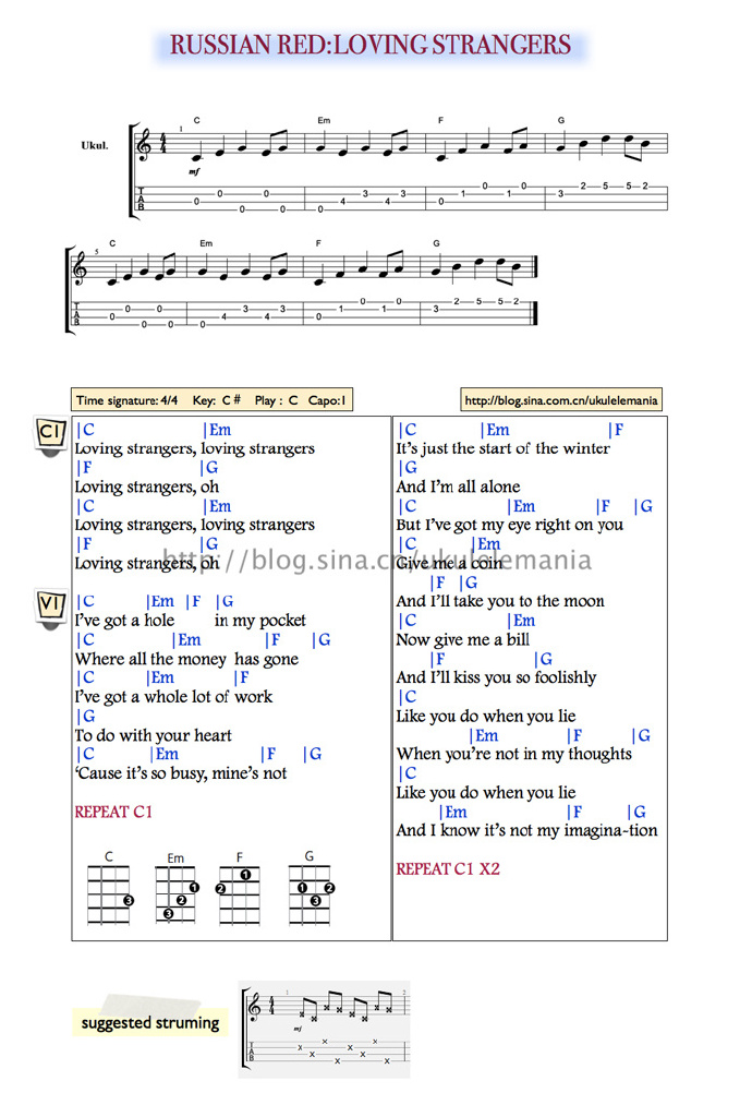 Loving Strangers尤克里里谱