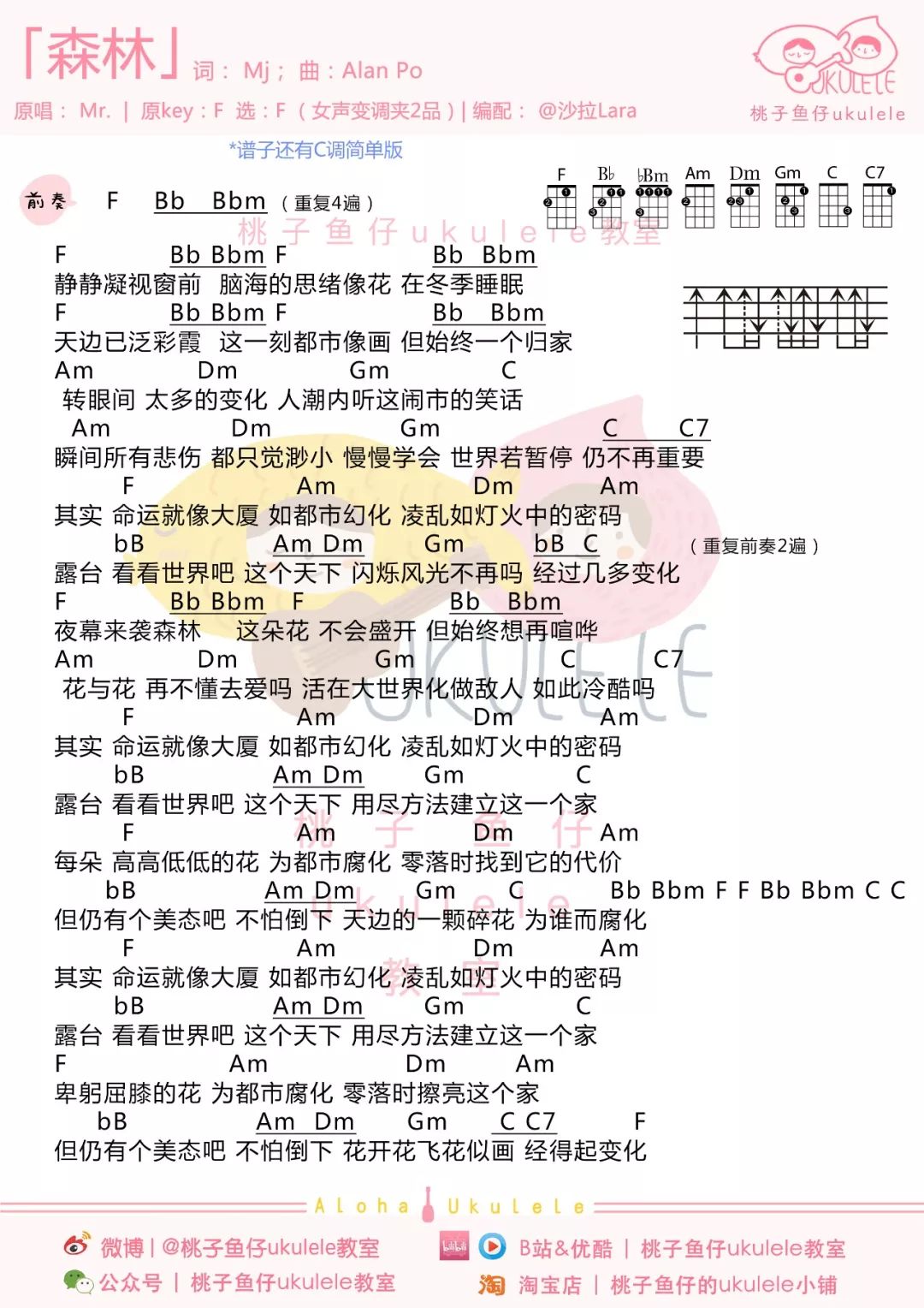 森林尤克里里谱