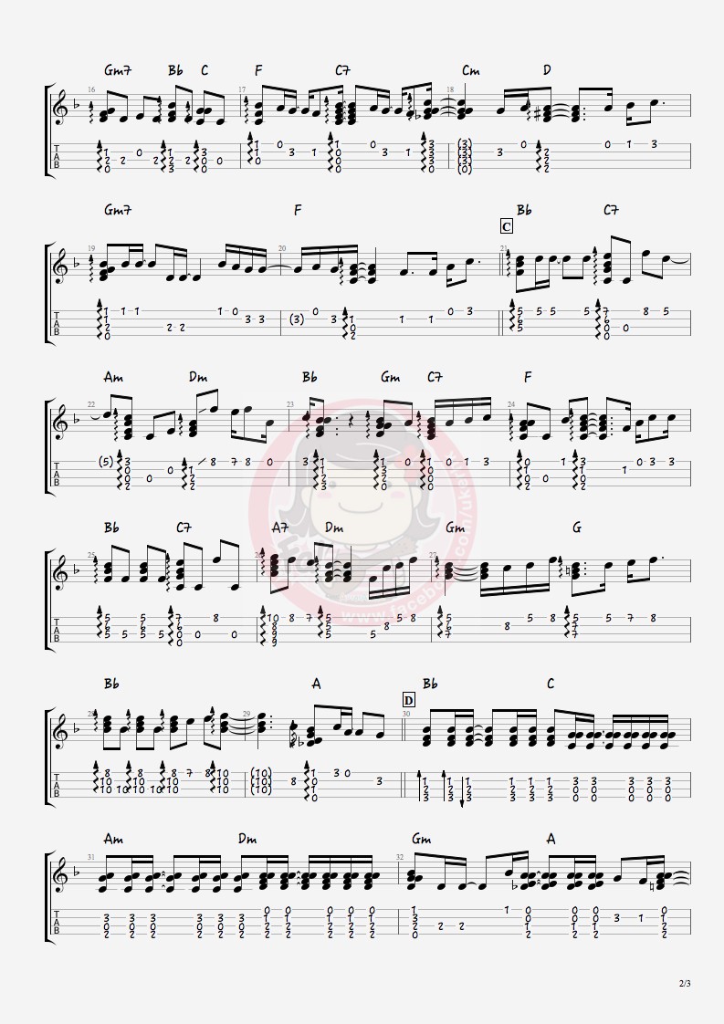 轻闭双眼尤克里里谱-2