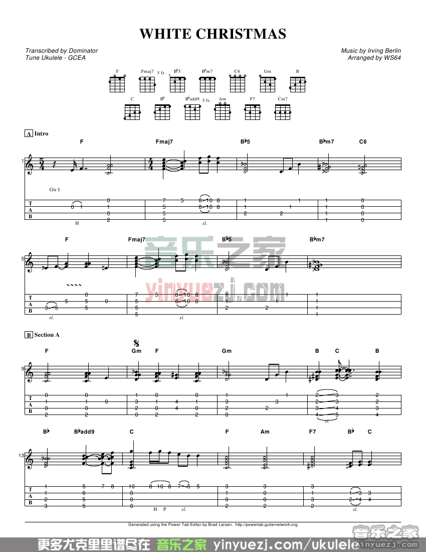 white christmas尤克里里谱