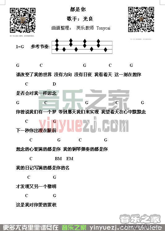 都是你尤克里里谱