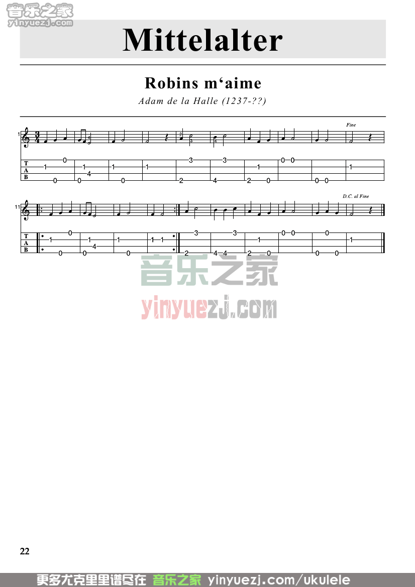 mittelalter尤克里里谱