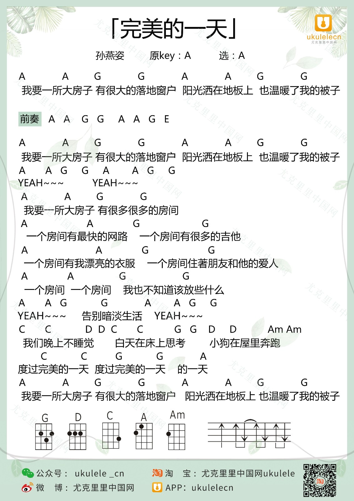 完美的一天尤克里里谱