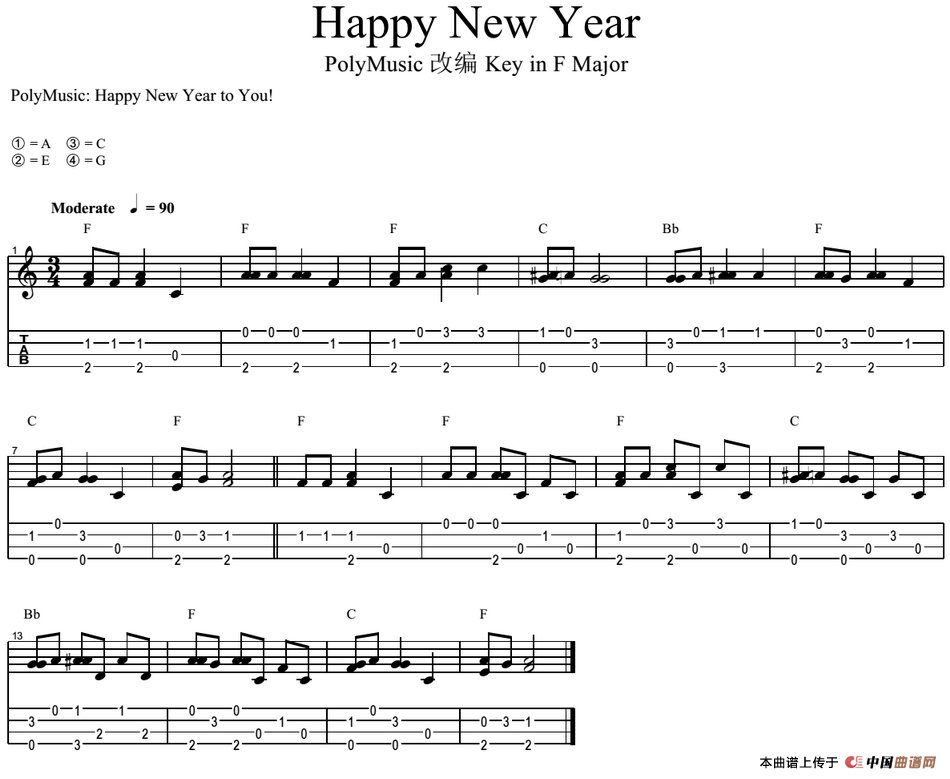 Happy New Year尤克里里谱