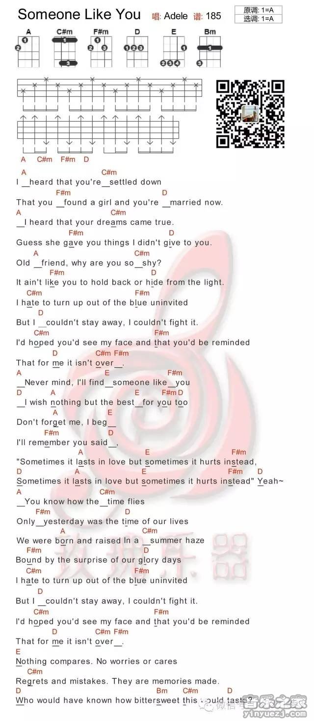 Someone Like You尤克里里谱