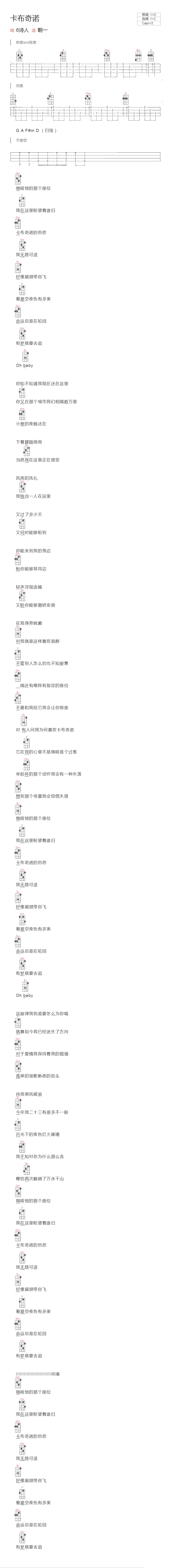 卡布奇诺尤克里里谱