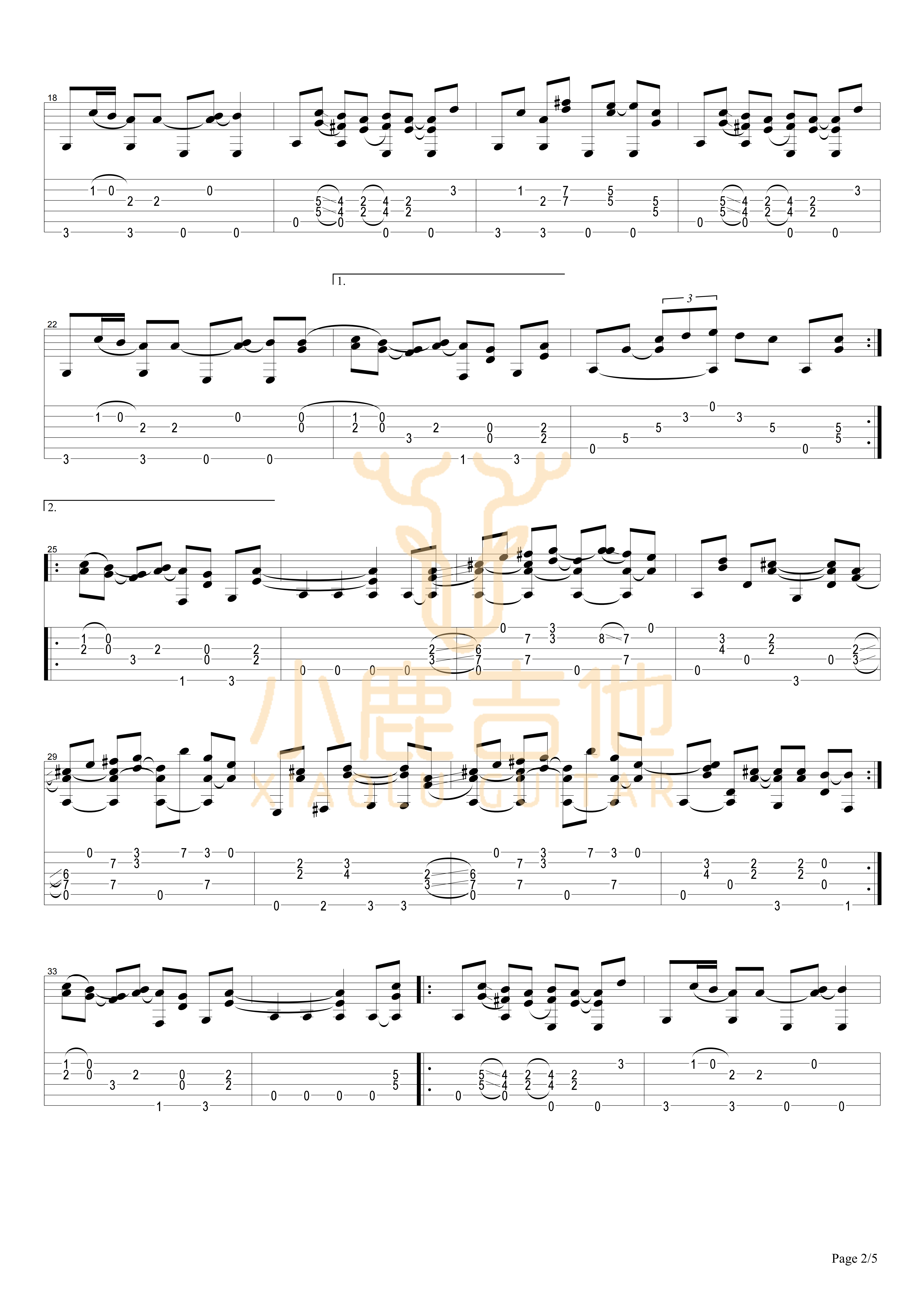 Old Town吉他谱-2